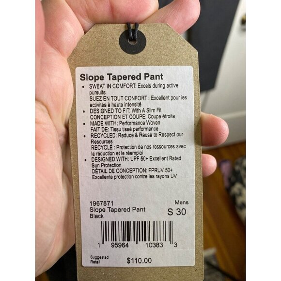 PrAna Slope Tapered Athletic Pant Dark Grey size small UPF 50+ MSRP $110 - Picture 4 of 6